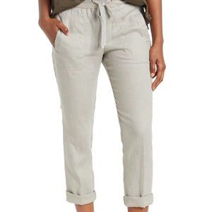 James Perse Solid Linen Drawstring Pants in Solitaire